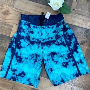 NWT MENS BLUE TIE DYE Swim Trunks Size Medium